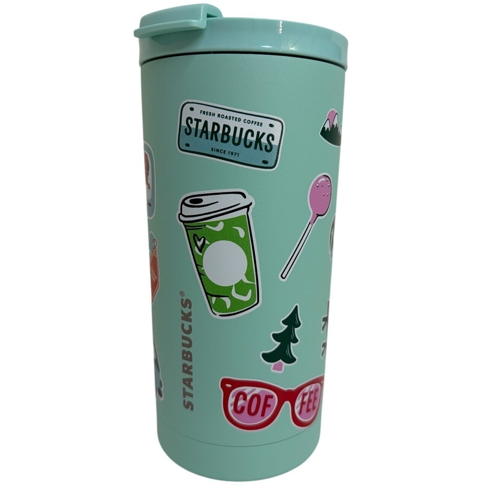 NEW GIFTABLE Starbucks Road Trip 26 Stainless Steel Tumbler 16oz Teal Cactus Dog